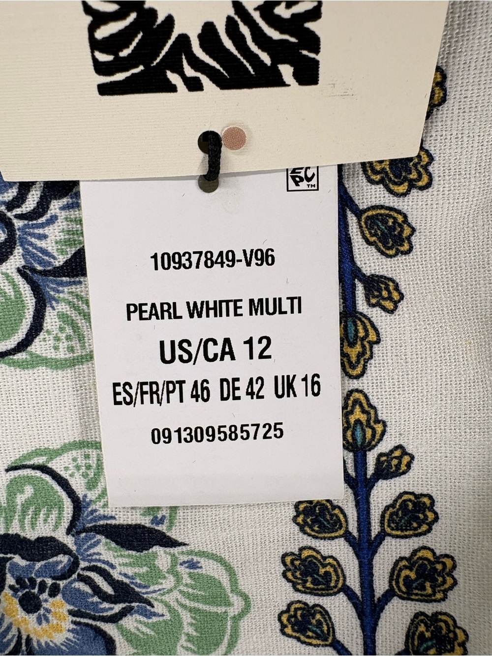 New Anna Klein Pearl White Multi Floral Dress – Size 12 - Picture 5 of 6